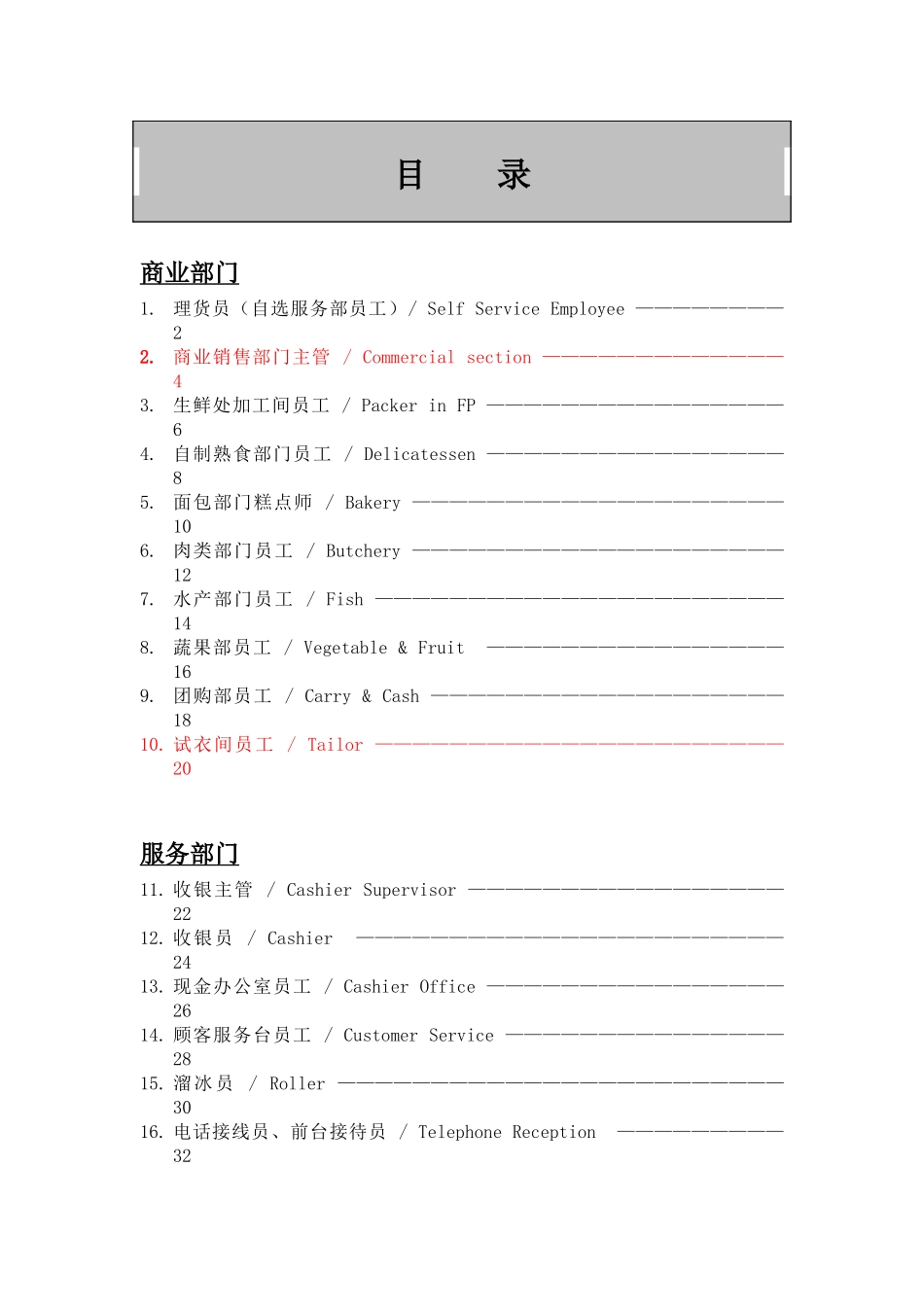 卖场员工职位描述_第1页