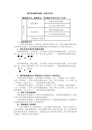 判断遗传系谱图中的遗传方式