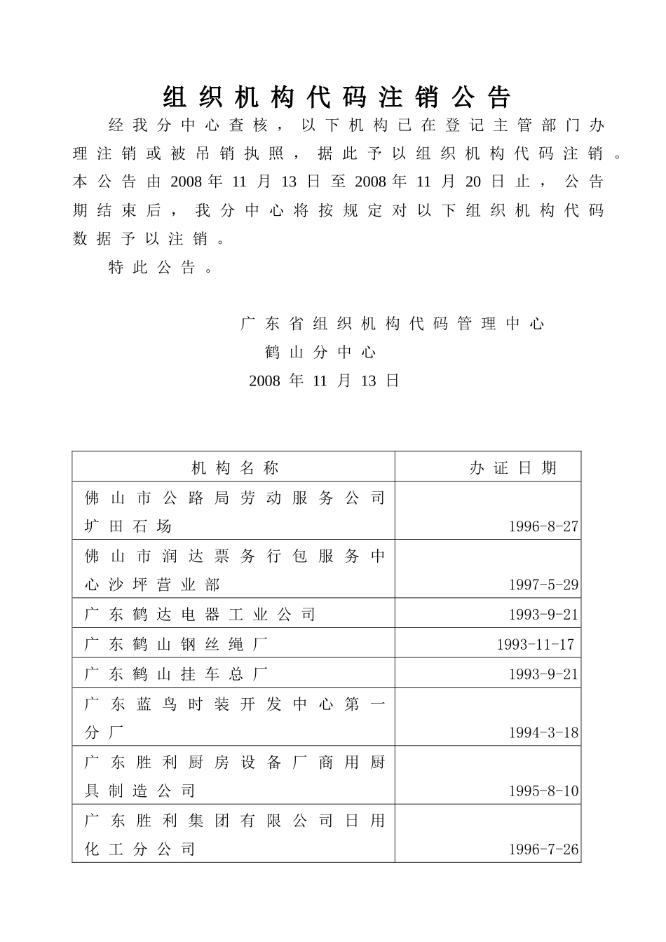 组织机构代码注销公告_第1页