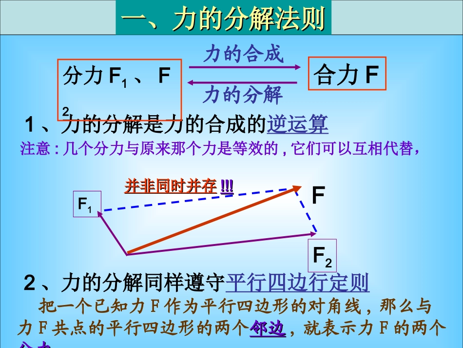 (中小学精品）力的分解（第二课时）_第2页
