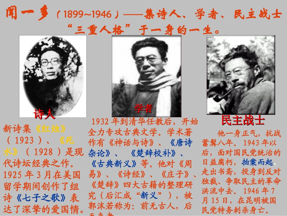 （中小学精品）闻一多先生的说和做课件_第3页