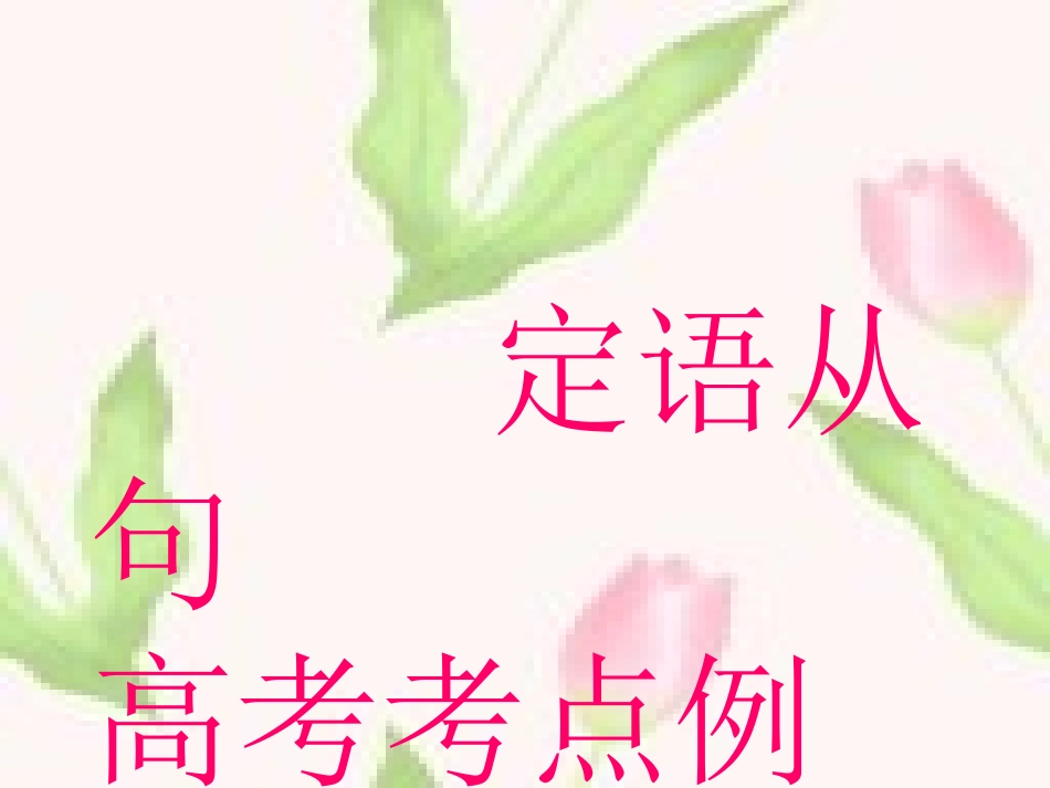 定语从句高考考点整理_第1页