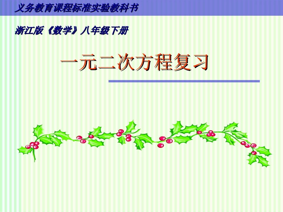 复习：一元二次方程课件_第1页