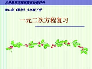 复习：一元二次方程课件