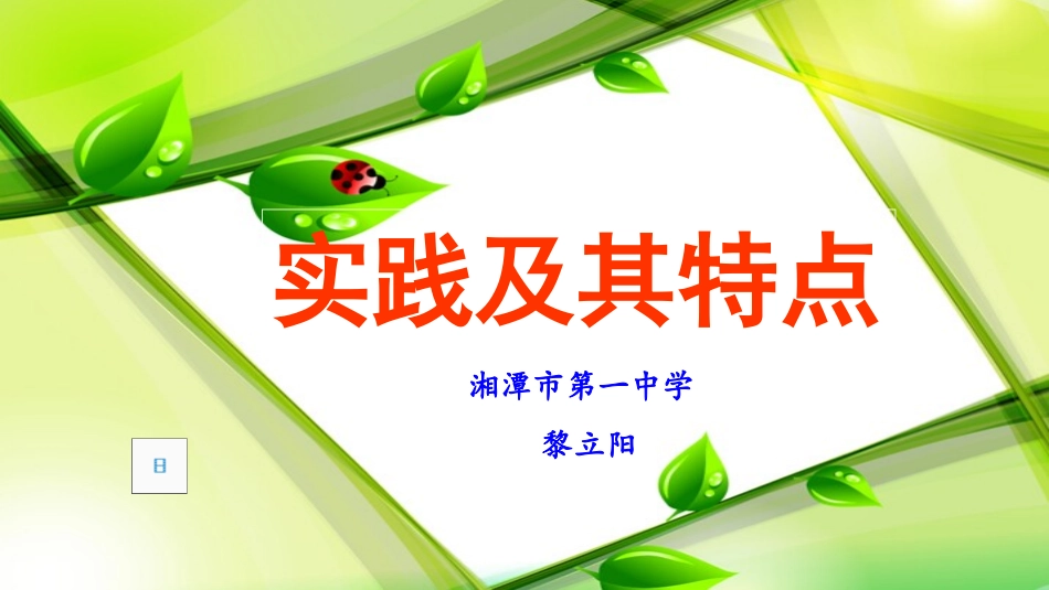 黎立阳-实践及其特点-湘潭市一中_第1页