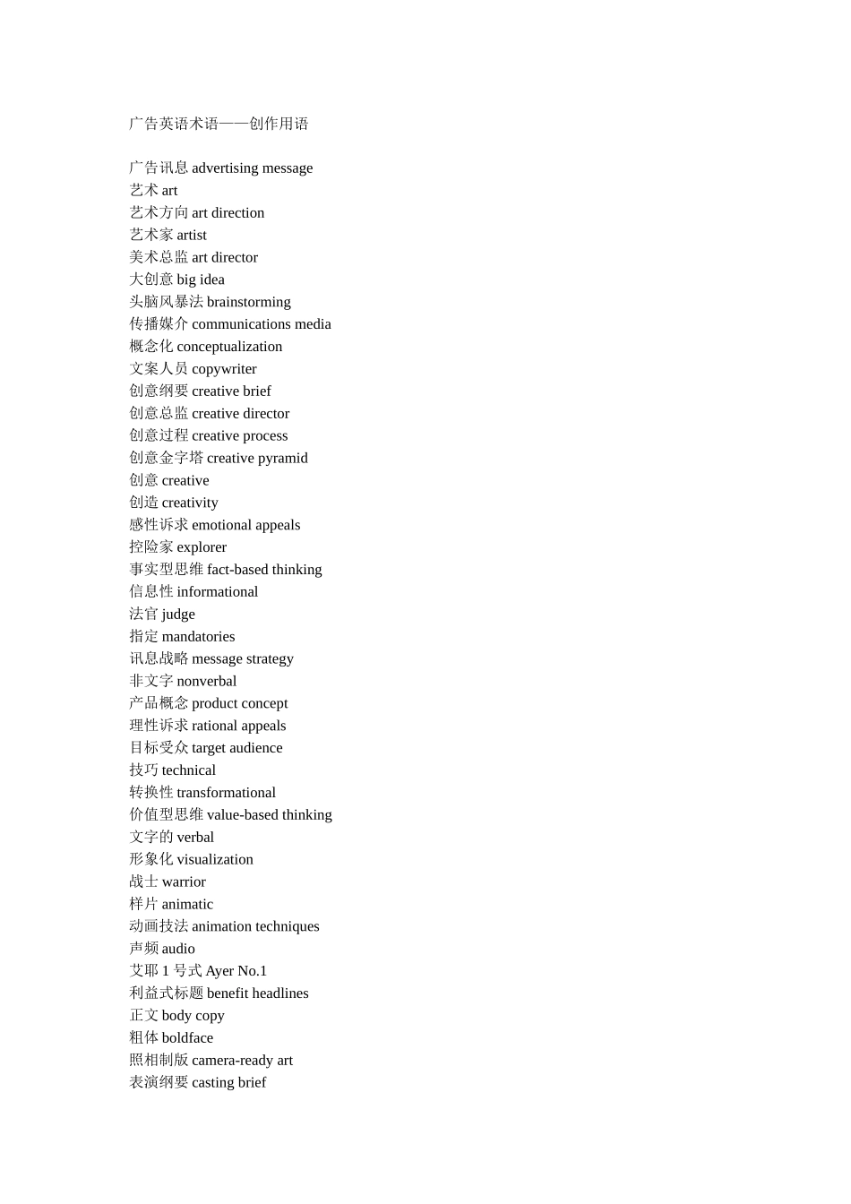 英文广告术语_第1页