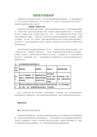 透视软件渠道政策