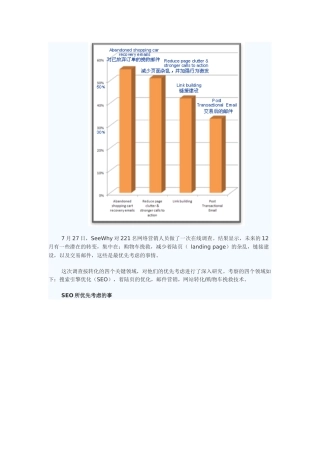 未来12个月网络营销人员提高网站转化的优先考虑