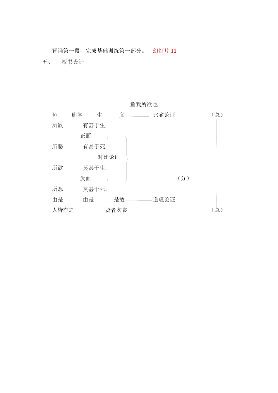 鱼我所欲也（第二课时）教学设计_第3页