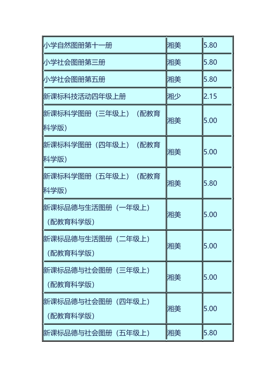秋季中小学有关图册及教学用书价格表_第2页