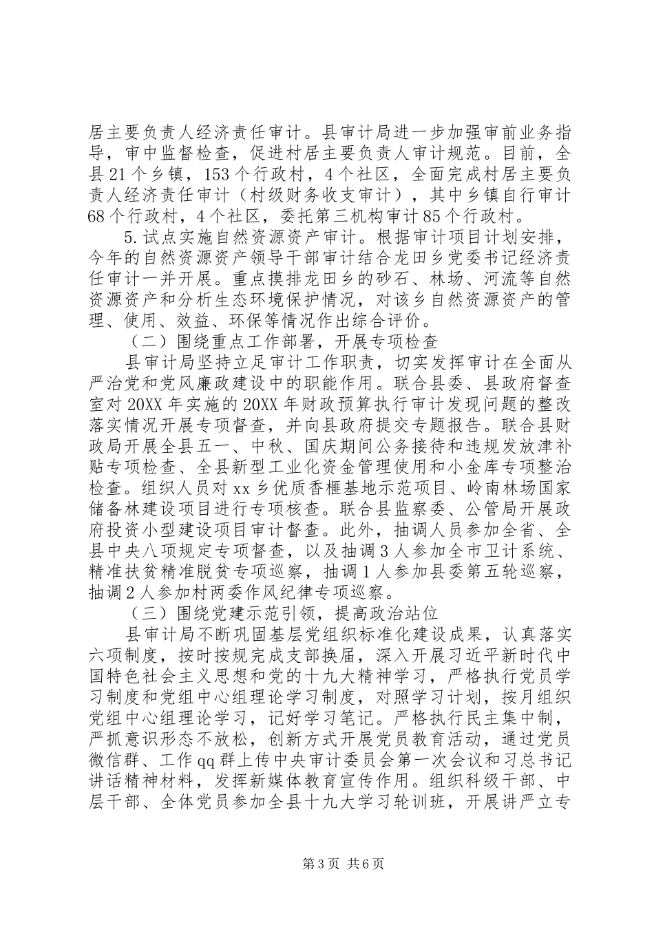 审计局关于上报201X年工作总结及XX年工作安排的报告_第3页