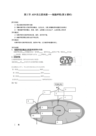 第三节ATP的主要来源学案