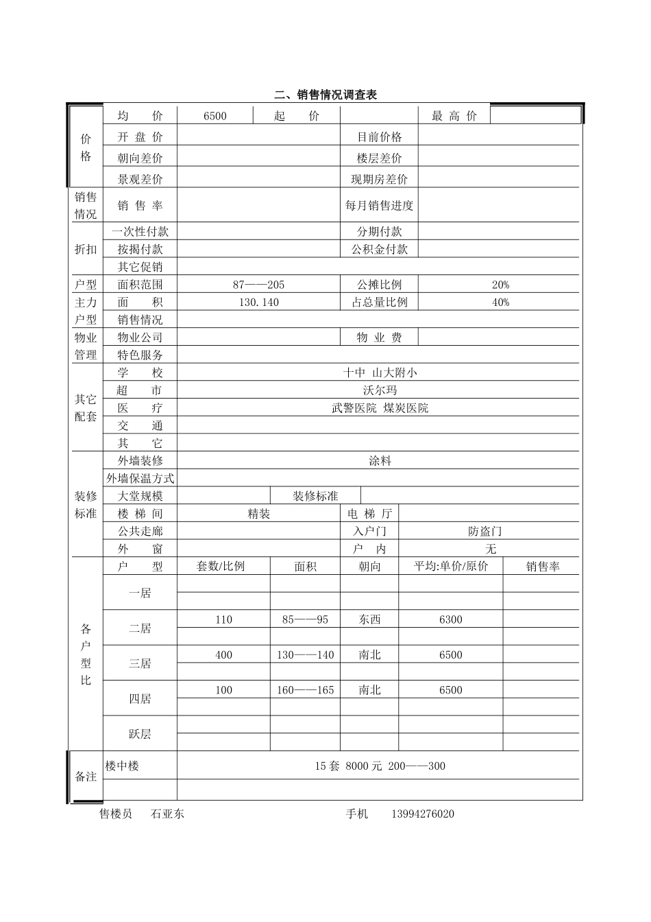 银海水韵市场调查表_第2页