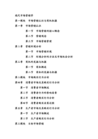现代市场营销学概述