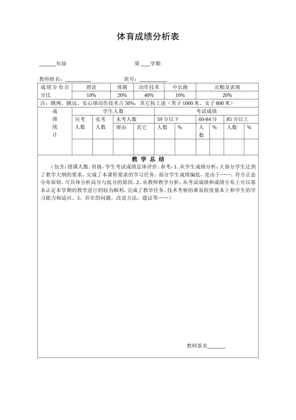 体育成绩分析表_第1页