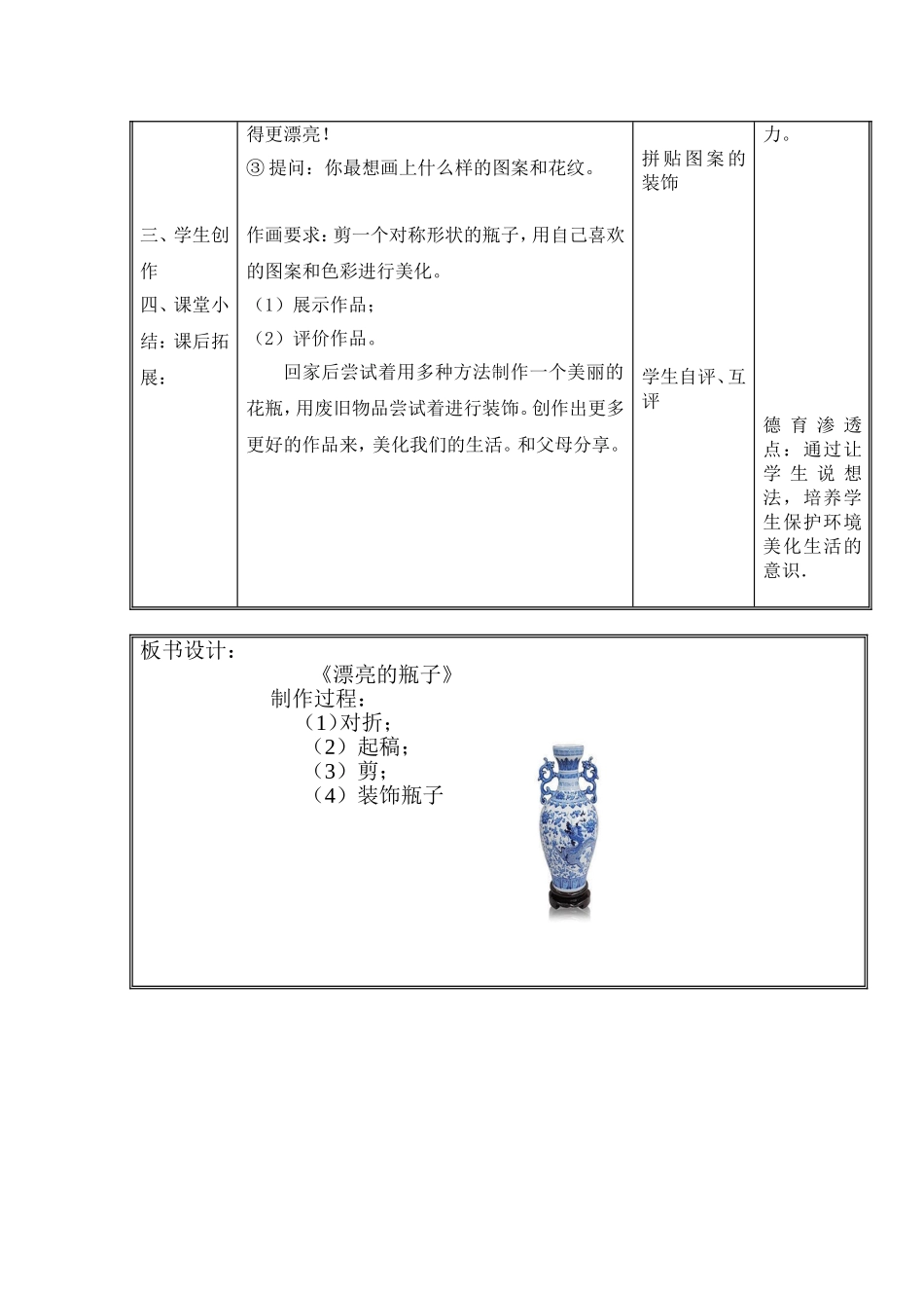 《漂亮的瓶子》教学设计_第3页