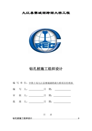 赛城湖冲击钻孔桩施工方案(修正后)