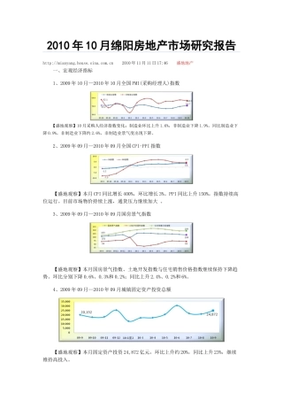 盛地地产 XXXX年十月绵阳房产市场分析