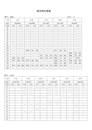 新天地价格表(2)