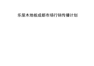 乐屋木地板成都市场行销计划