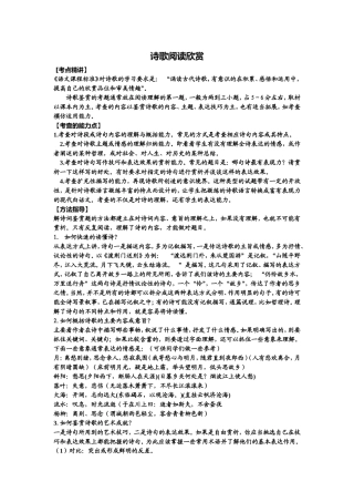 重要三年课内诗词鉴赏