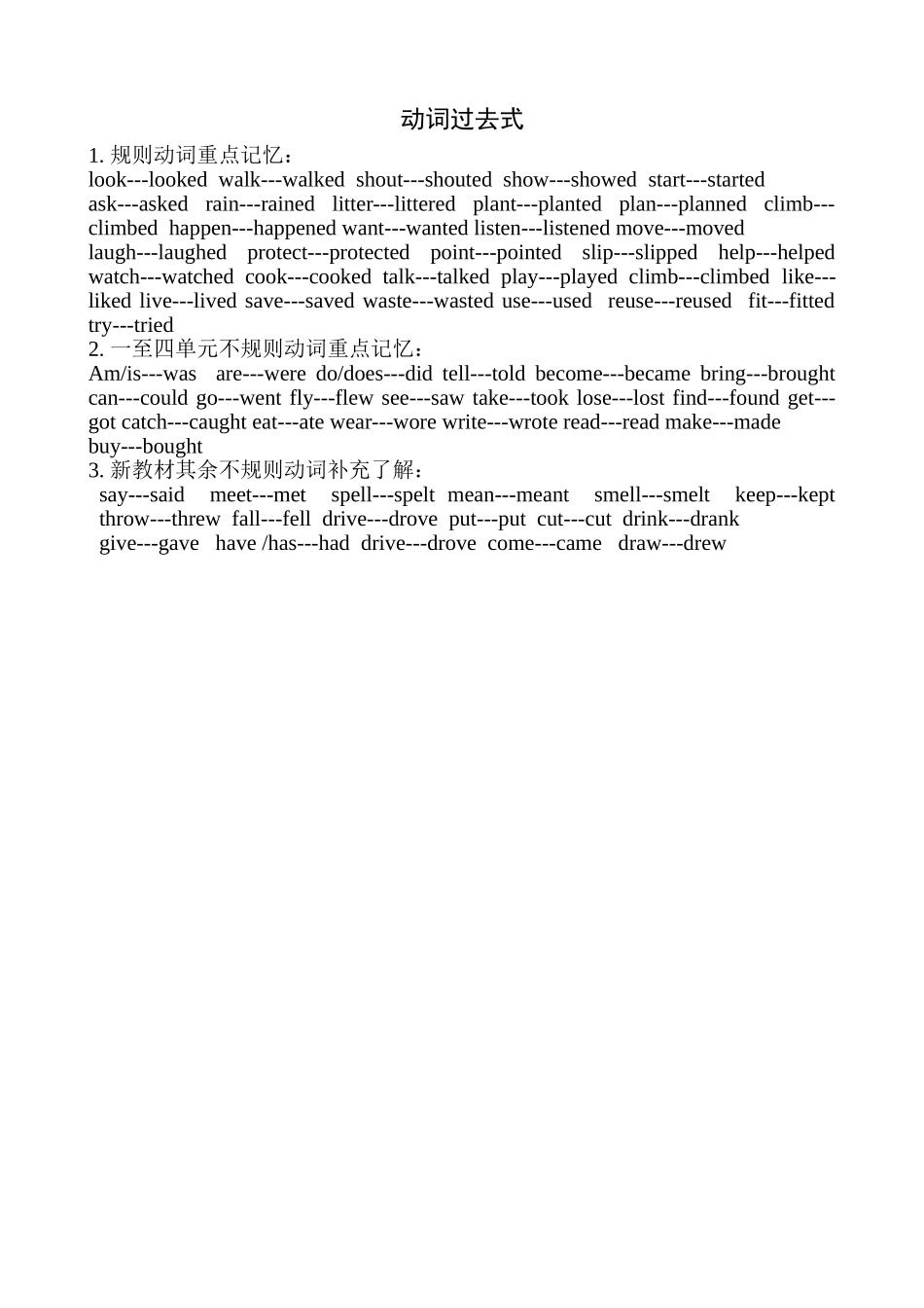 动词过去式归类_第1页