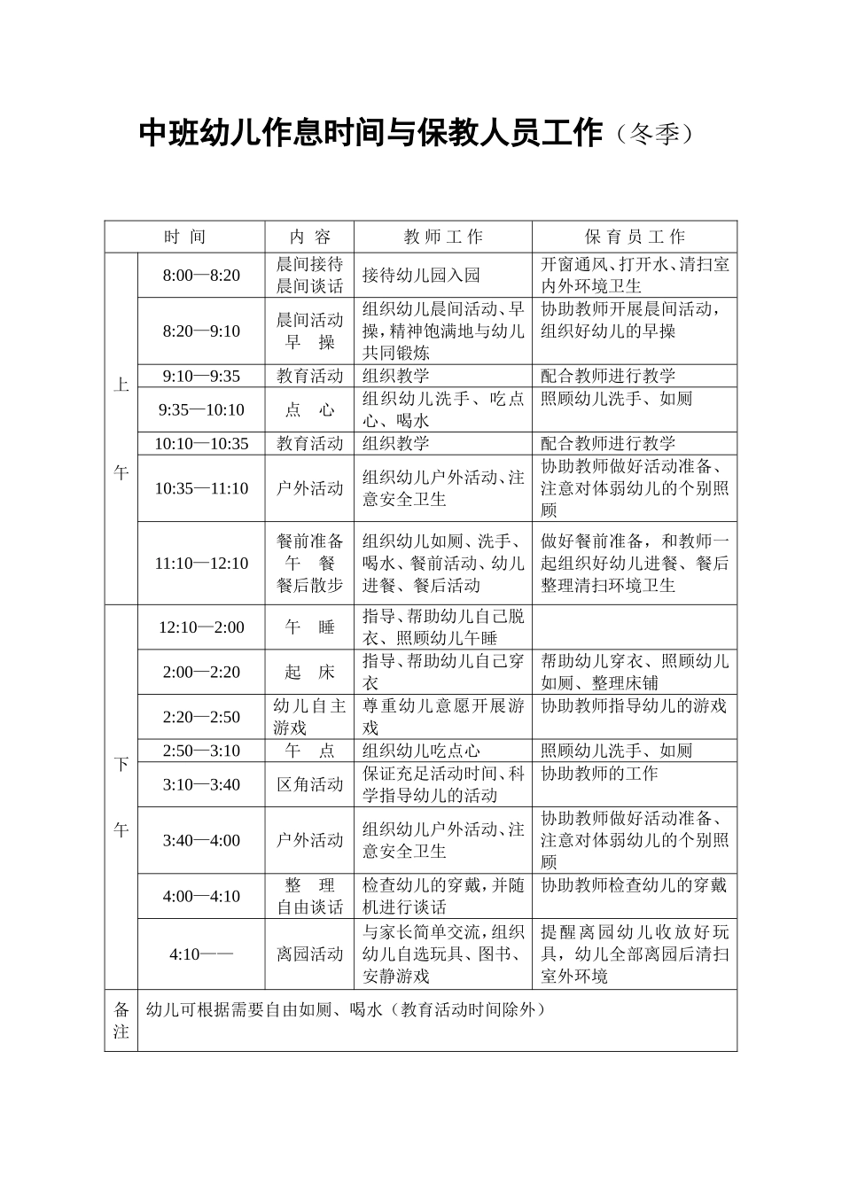 中班幼儿作息时间_第1页