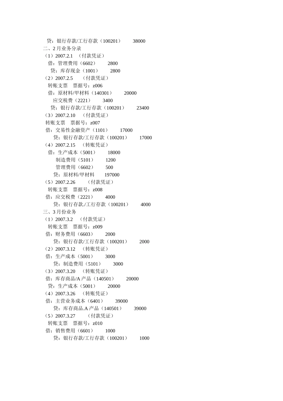 账套业务会计分录大全_第3页