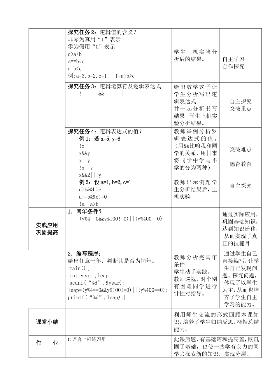 《关系表达式与逻辑表达式》教案_第2页