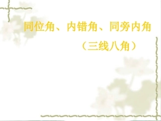 同位角、内错角、同旁内角
