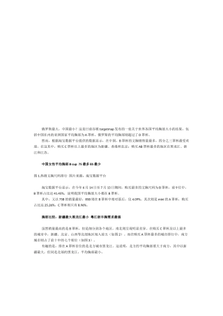 热销文胸销售报告