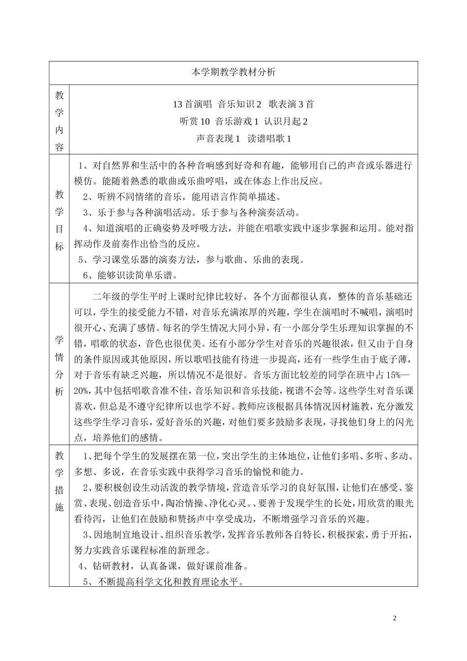 二下音乐教案_第2页