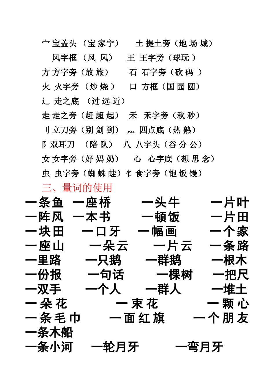 一年级上册语文知识点归纳总结_第2页