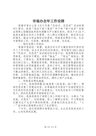 市场办全年工作安排