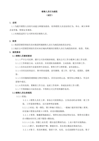 销售人员行为规范(签发)