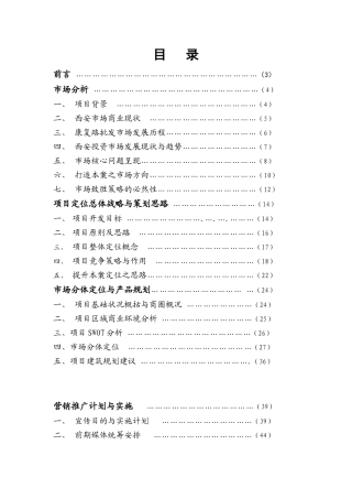 西安市某商业项目营销策划方案