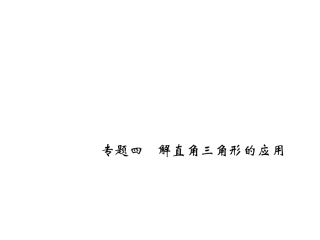 专题四　解直角三角形的应用