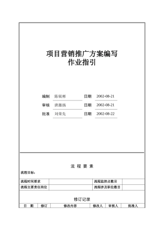 营销推广方案作业指引