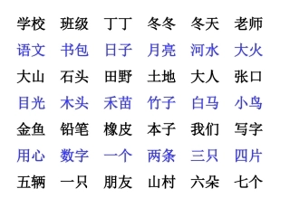 语文认读词语