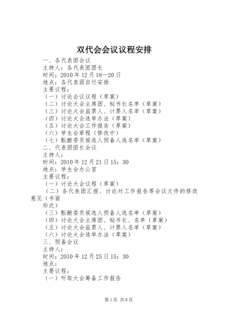 双代会会议议程安排
