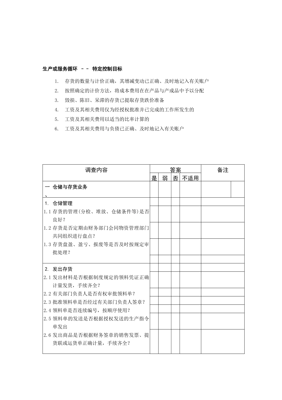 生产或服务循环特定控制目标计划表格_第1页