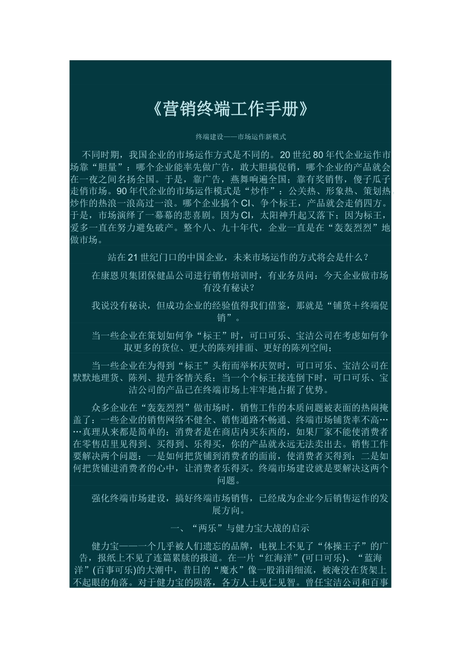 营销终端工作手册_第1页