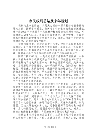 市民政局总结及来年规划