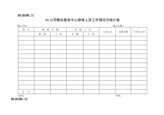 综合服务部表格11-19