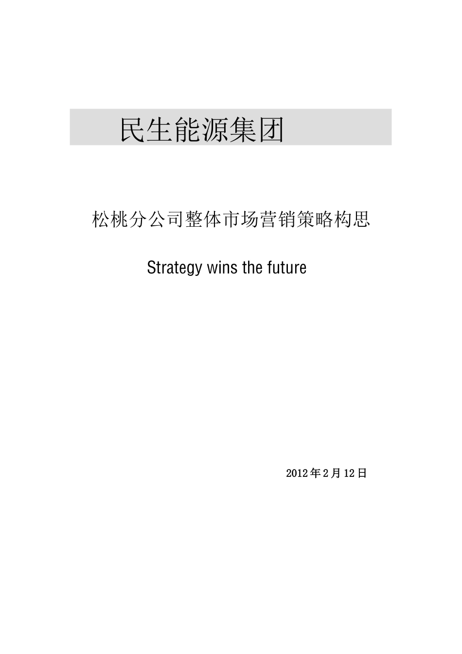 松桃分公司整体市场营销策略构思_第1页