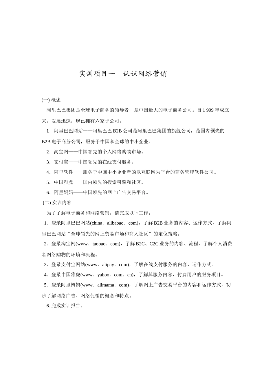 网络营销实训手册范本_第2页