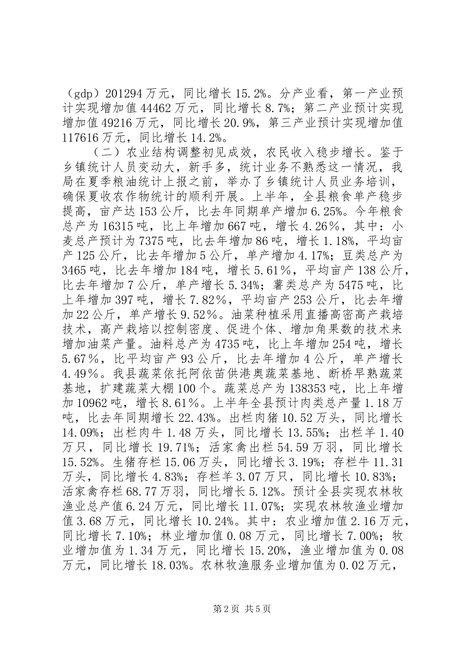 县统计局上半年工作总结和下半年工作安排_第2页