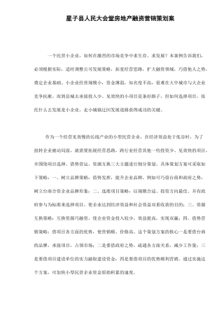 星子县人民大会堂房地产融资营销策划案14