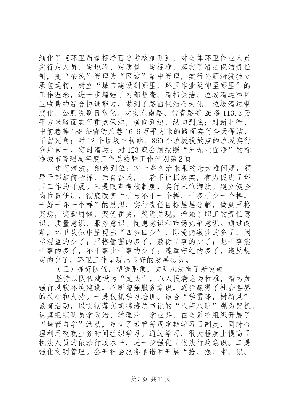 城市管理局年度工作总结暨工作计划_第3页