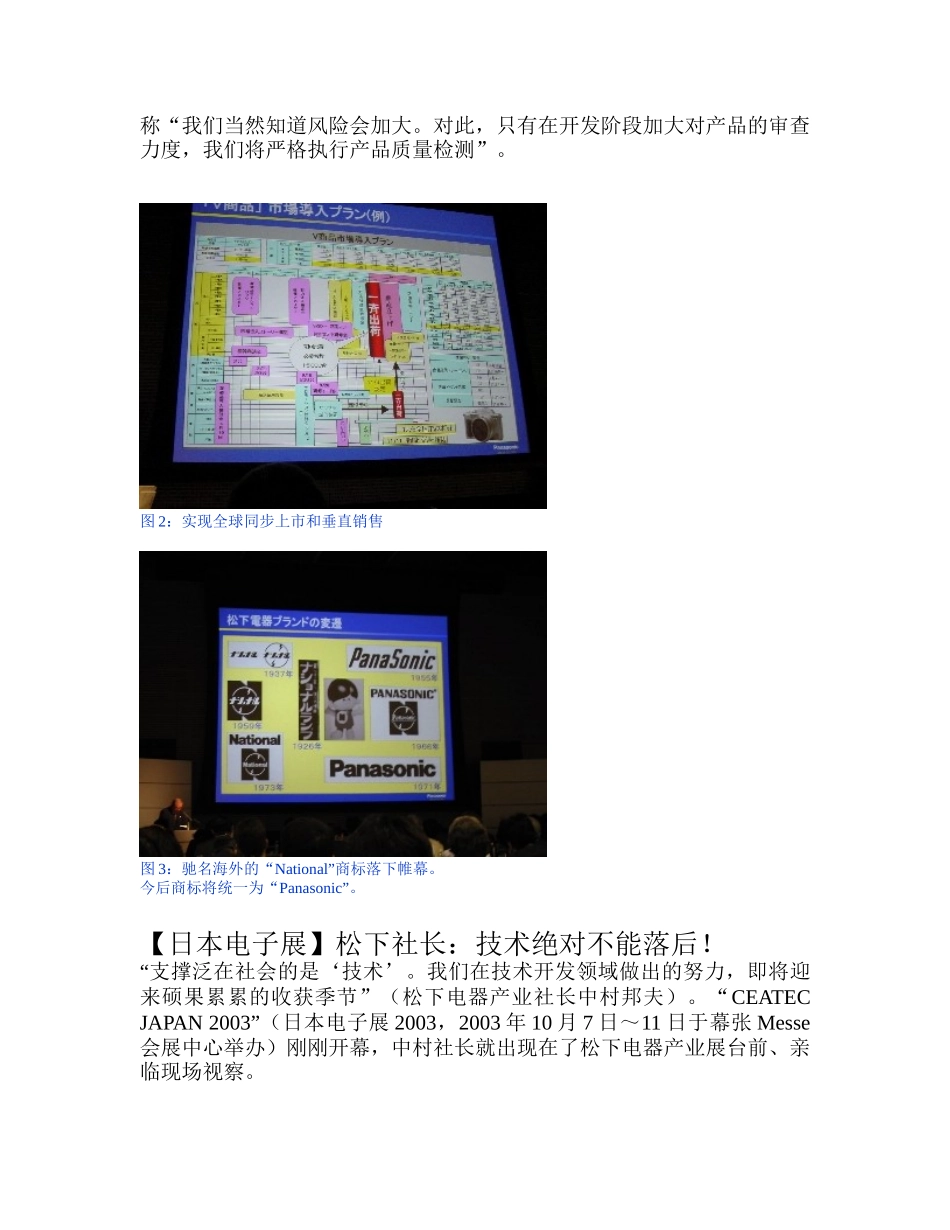 品牌战略：全球同步上市、垂直销售（松下）_第2页